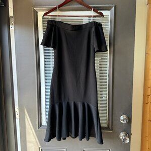 Blvd Black Off-The-Shoulder Flare Dress